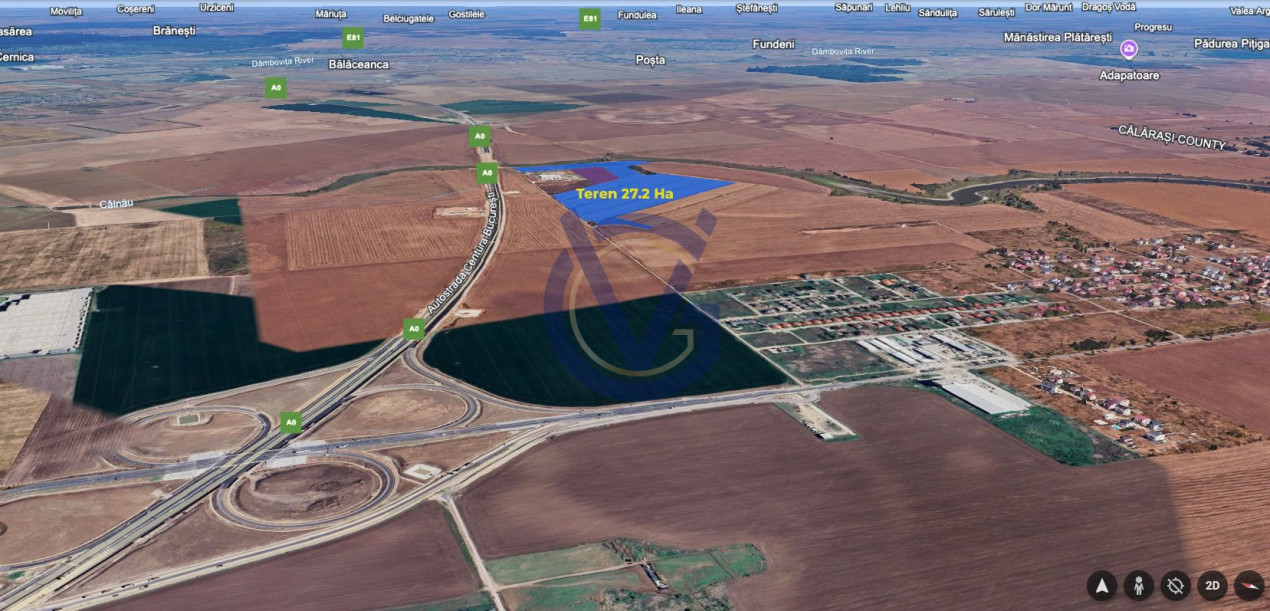  OPORTUNITATE langa Nodul A0 Glina - 7 Hectare - COMISION 0%
