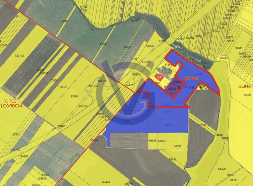  OPORTUNITATE langa Nodul A0 Glina - 12 Hectare - COMISION 0%